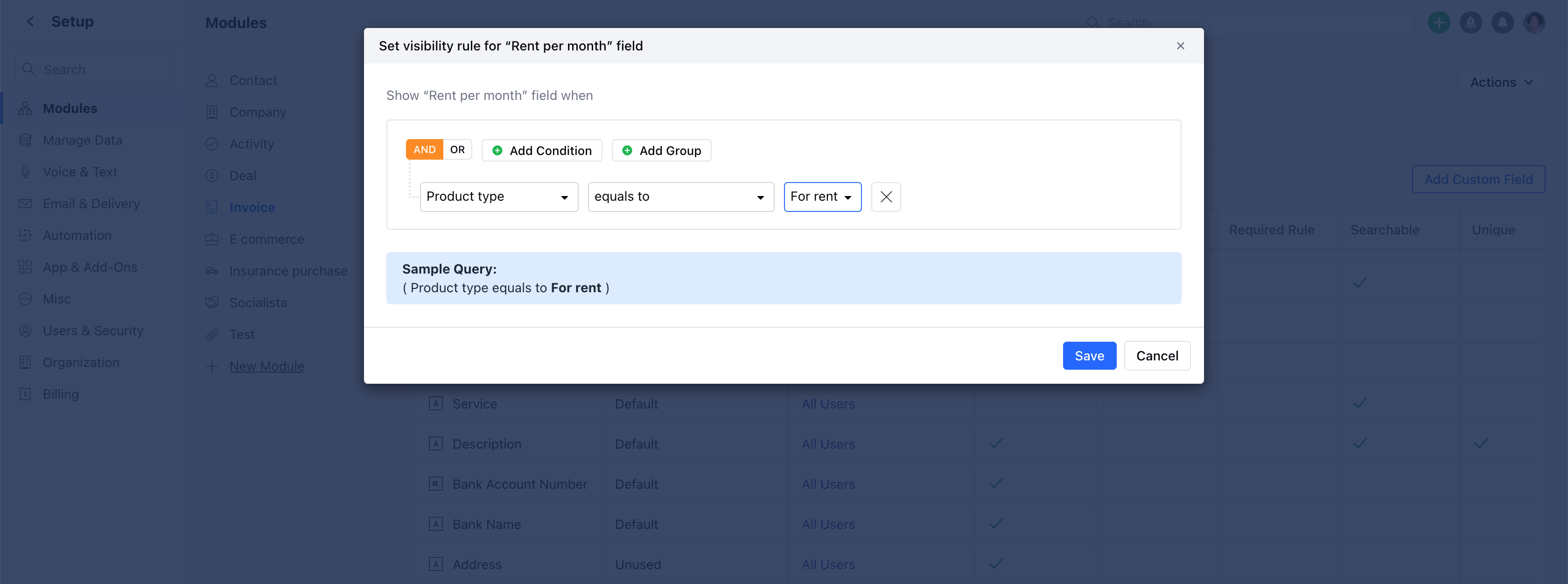 How to set Field Visibility Rule – Salesmate