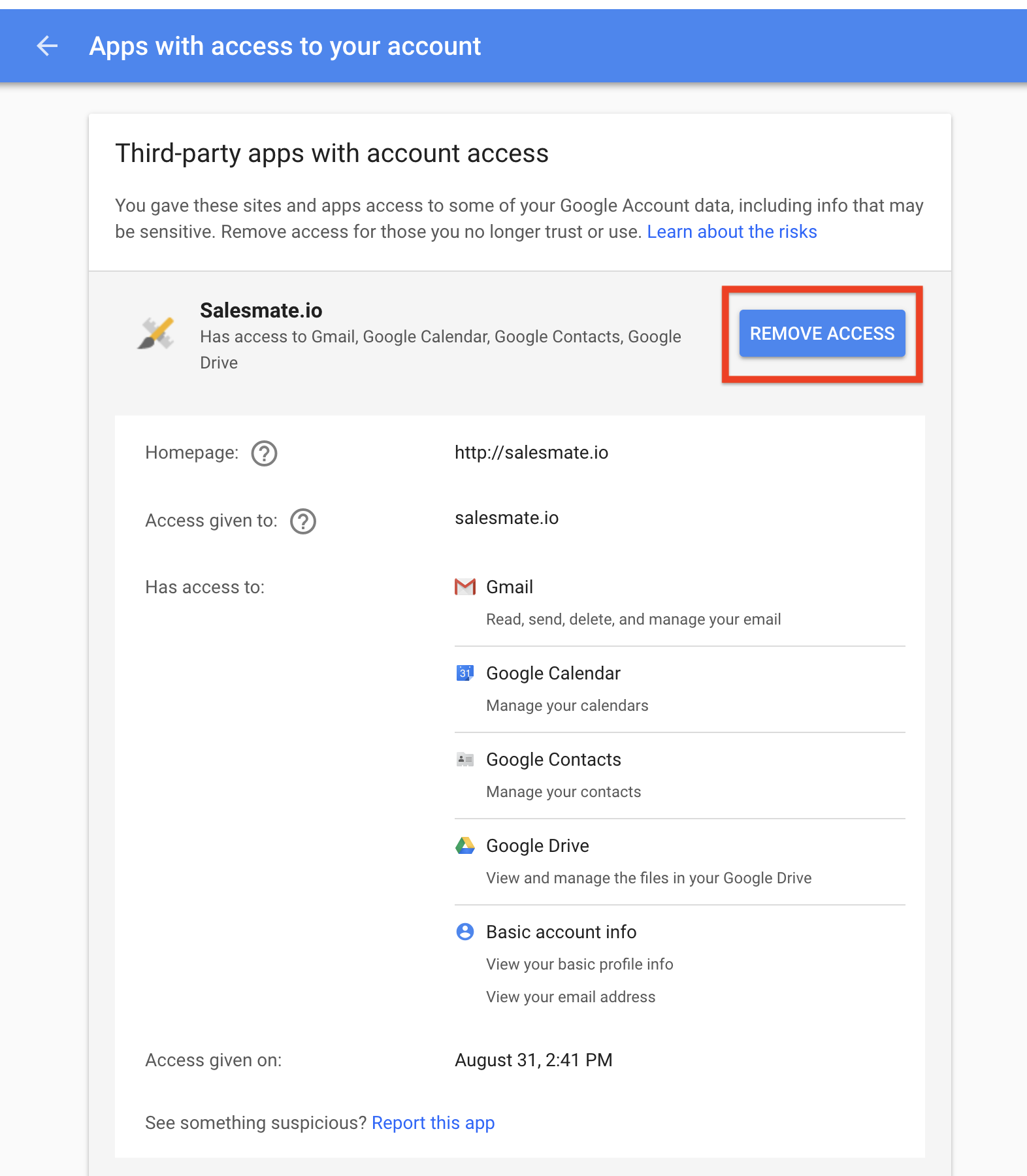 Not able to connect Gmail account Salesmate