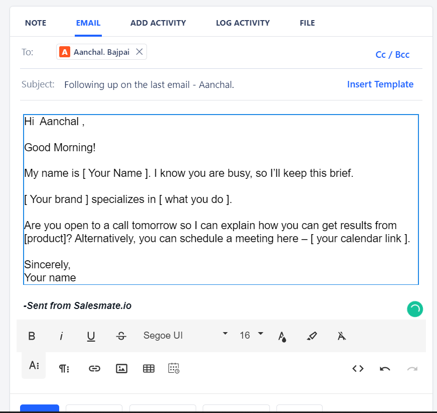How To Add Custom Greetings In The Email Template Salesmate